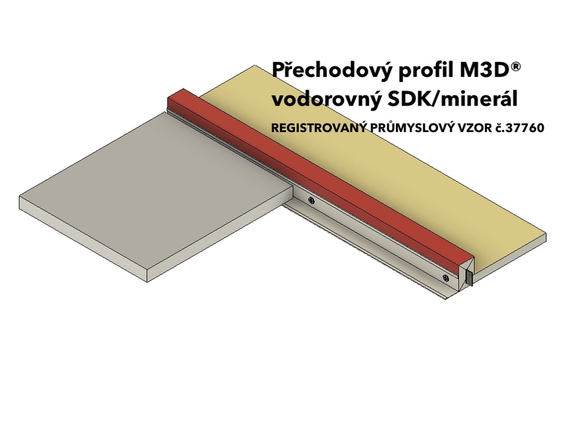Přechodový profil M3D® vodorovný SDK/minerál, 2.0 m