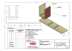 U profil M3D® 2.0m rozložený vykres