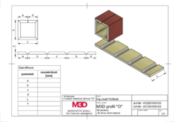 O profil M3D® čtyřstranný 2.0m částečně lepený