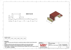 Zx profil M3D®, 2.0m - lepený