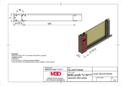 Aplikacni detail U W11 profil M3D pro příčky 2.0m rozložený1