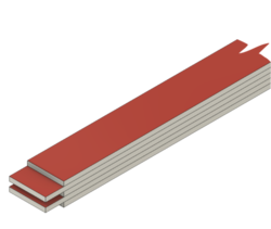 Kluzné uložení M3D tl. 62,5 mm, 2 m lepené