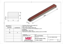 Kluzné uložení M3D® tl.62,5 mm, 2.0m lepené