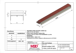 Kluzné uložení M3D tl.37,5mm+UW, 2,0m šroubované  vykres