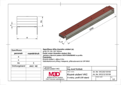 Kluzné uložení M3D tl.50mm+UW, 2,0m šroubované Vykres