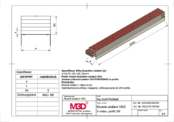 Kluzné uložení M3D® tl.62,5mm+UW, 2,0m šroubované 