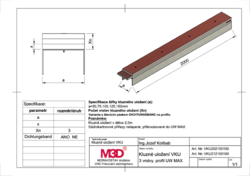 Kluzné uložení M3D tl.37,5mm+UWMAX, 2,0m šroubované 3