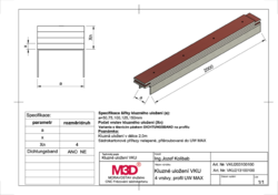 Kluzné uložení M3D tl.50mm+UWMAX, 2,0m šroubované 3