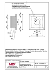 Kryt elektroinstalační krabice M3D® FRONT, 1L 68/47mm
