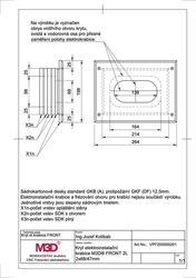 Kryt elektroinstalační krabice M3D® FRONT, 2L 68/47mm