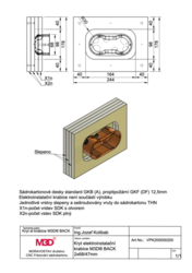 Kryt elektroinstalační krabice M3D® BACK, 2L 68/47mm