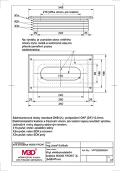 Kryt elektroinstalační krabice M3D® FRONT, 3L 68/47mm