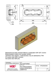 Kryt elektroinstalační krabice M3D® BACK, 3L 68/47mm