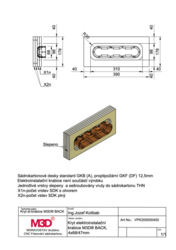 Kryt elektroinstalační krabice M3D® BACK, 4L 68/47mm