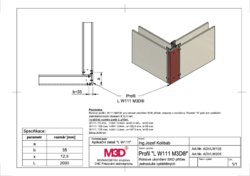 L W11 profil M3D® pro příčky 2.0m lepený AD vykres