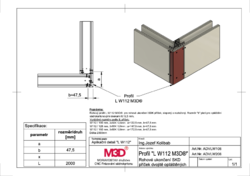 L W112 profil M3D® pro příčky 2.0m lepený AD výkres