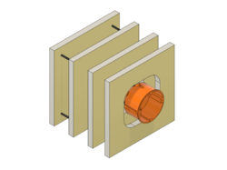 Kryt elektroinstalační krabice M3D BACK, 1L 68/47 mm