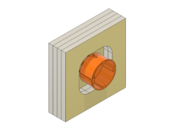 Kryt elektroinstalační krabice M3D BACK, 1L 68/47 mm