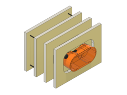 Kryt elektroinstalační krabice M3D BACK, 2L 68/47 mm
