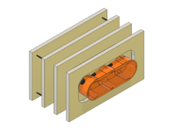 Kryt elektroinstalační krabice M3D BACK, 3L 68/47 mm