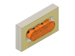 Kryt elektroinstalační krabice M3D BACK, 3L 68/47 mm