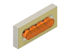Kryt elektroinstalační krabice M3D BACK, 4L 68/47 mm