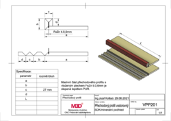 Přechodový profil M3D® vodorovný SDK/minerál, 2.0 m vykres