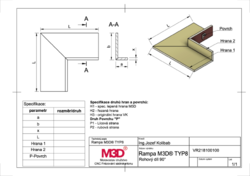 Rampa M3D® TYP8, rohový díl 90º, 2.0 m