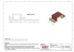 Zx profil M3D®, 2 m - rozložený
